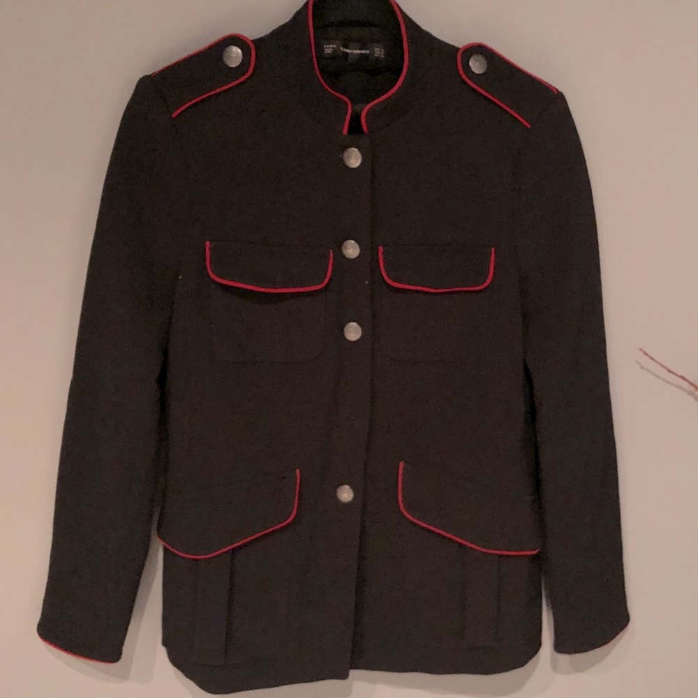 Zara mandarin collar military jacket